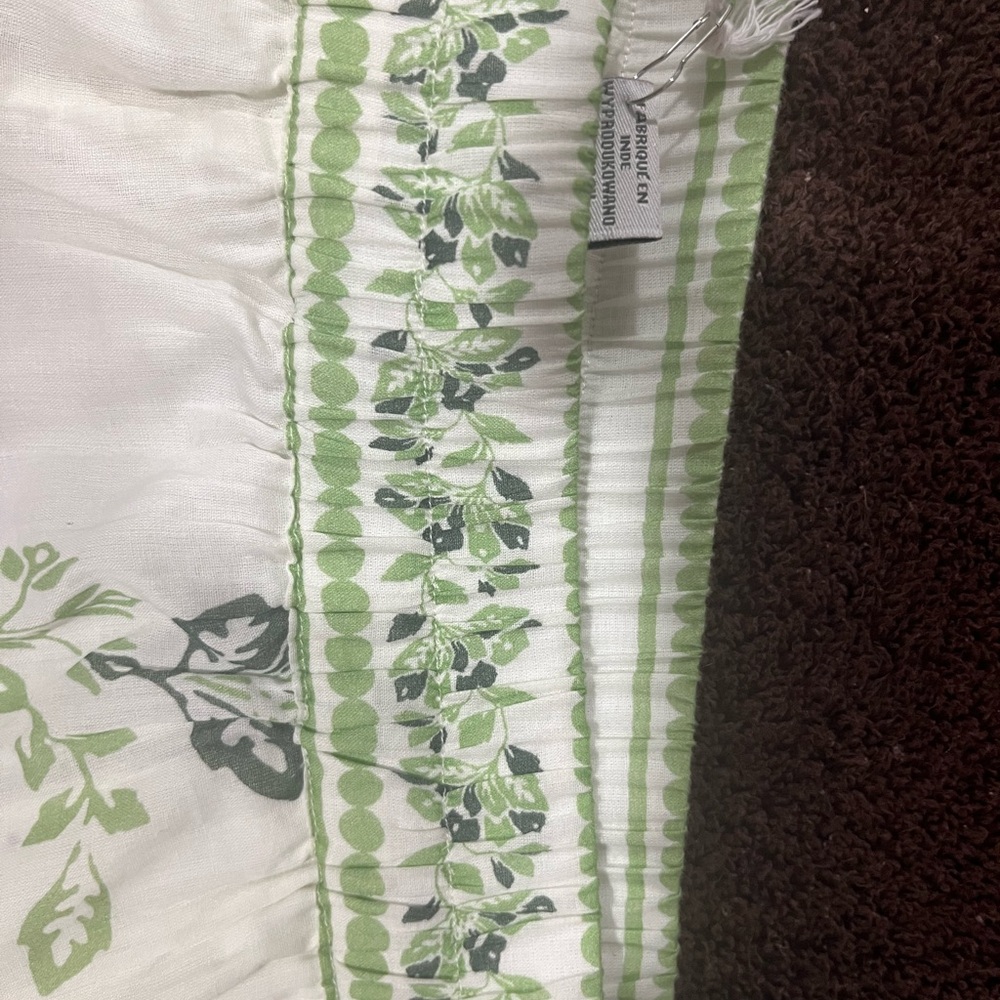 Haute Hippie White Green Floral Pants wide Leg high waist pants sz Large 12 14 - Picture 11 of 11